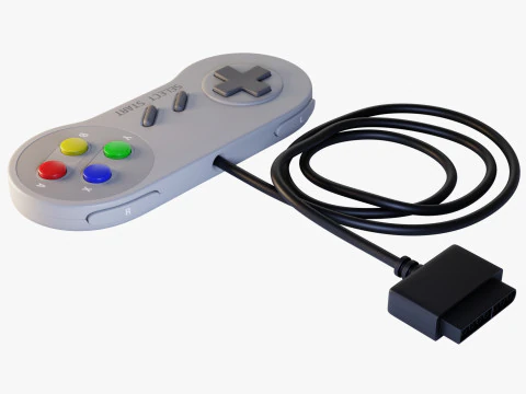 Retro Gamepad 3D Model
