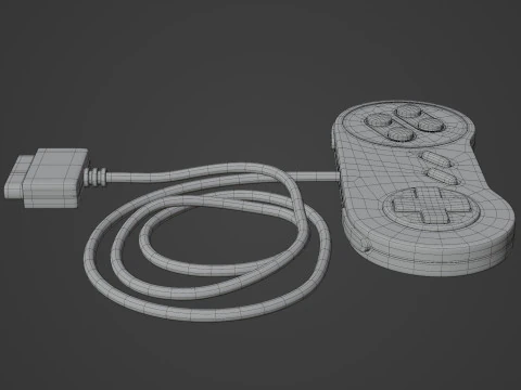 Retro Gamepad 3D Model