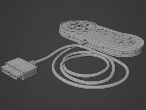Retro Gamepad 3D Model