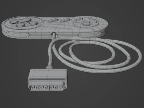 Retro Gamepad 3D Model