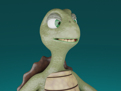 Stylized 3D Turtle Character Cartoon Game Animation Model 3D Модель