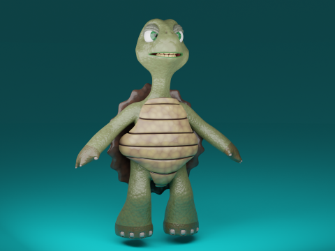Stylized 3D Turtle Character Cartoon Game Animation Model 3D Модель