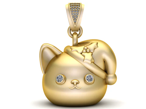 3D Cat Pendant 3D Print Model