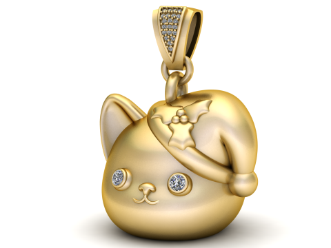3D Cat Pendant 3D Print Model
