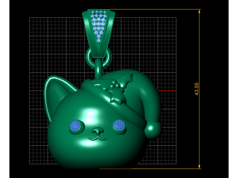 3D Cat Pendant 3D Print Model