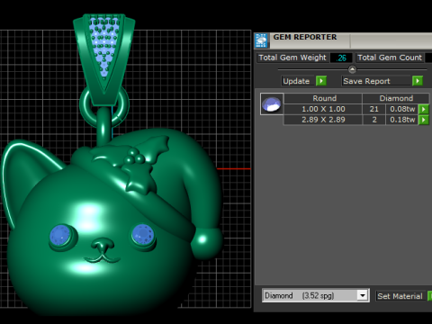 3D Cat Pendant 3D Print Model