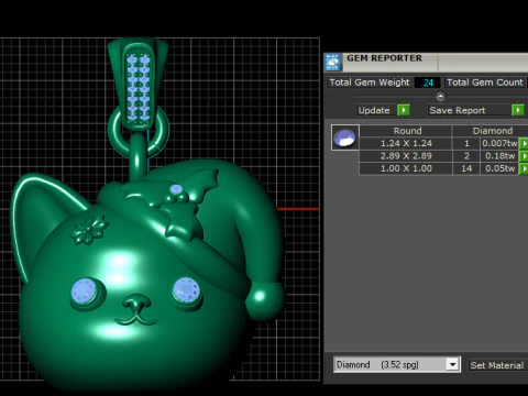 Holiday Cat Pendant 3D Print Model