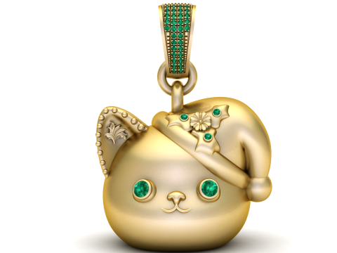 Emerald Cat Pendant 3D Druckmodell