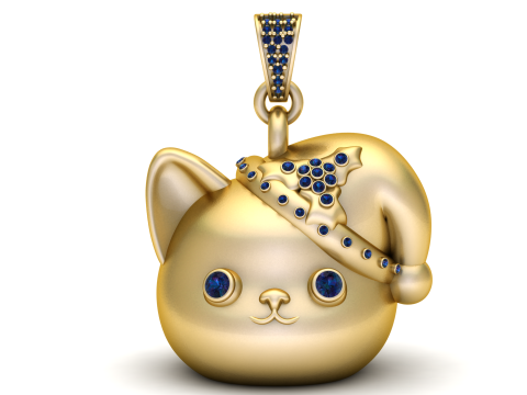 Sapphire Cat Pendant 3D 打印模型