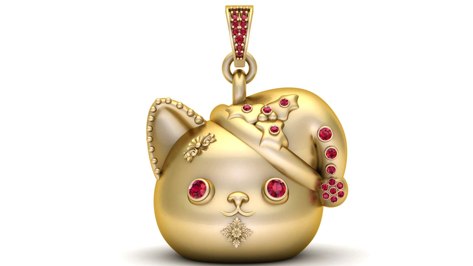 Deluxe Cat Pendant 3D Print Model .c4d .max .obj .3ds .fbx .stl .blend