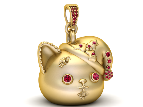 Deluxe Cat Pendant 3D Print Model