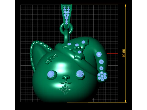 Deluxe Cat Pendant 3D Print Model