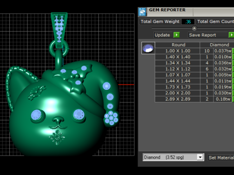 Deluxe Cat Pendant 3D Print Model