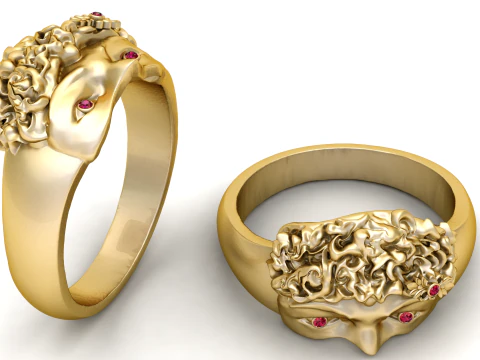 Anel Facial Barroco Modelo de Impressão 3D