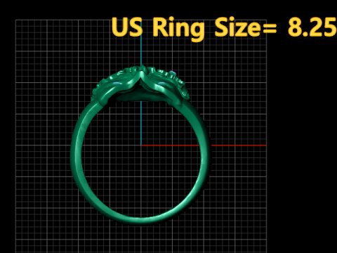 Baroque Face Ring Model Cetak 3D