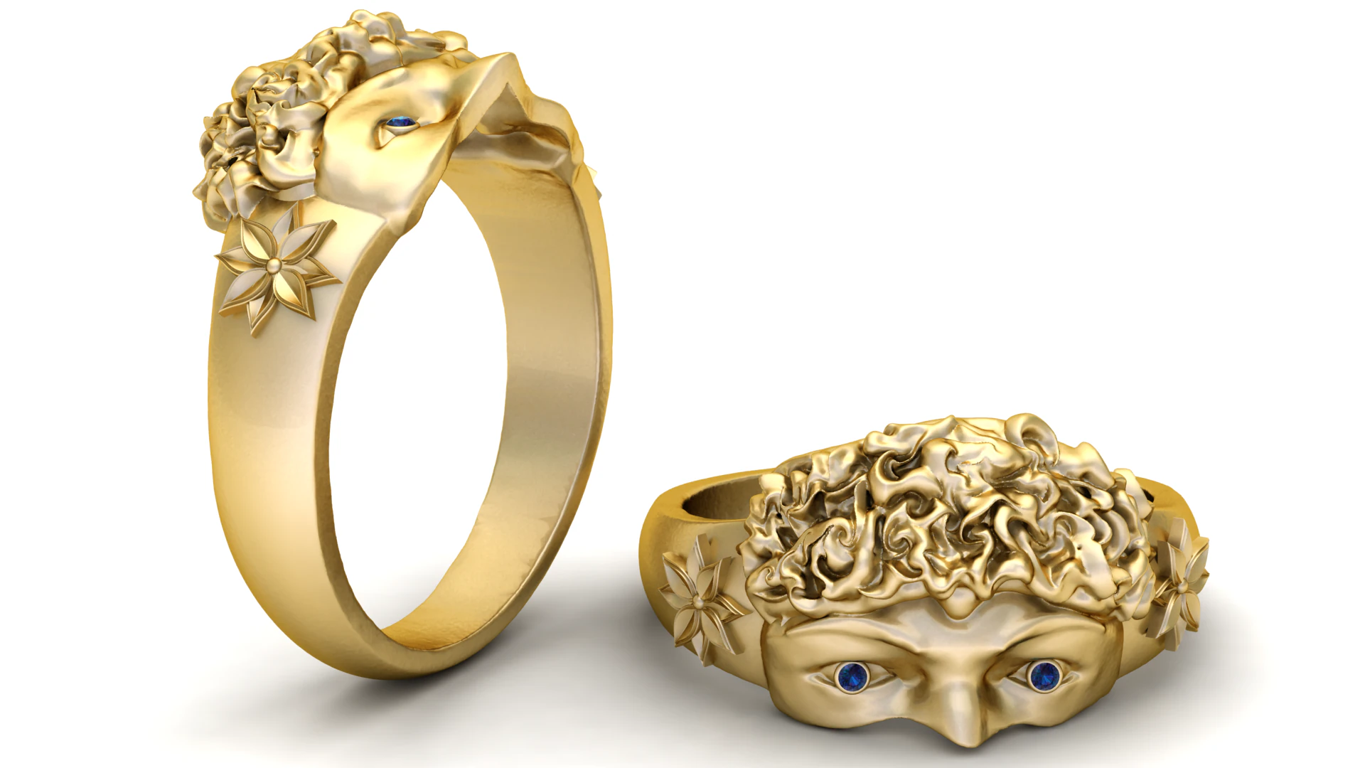 Face Ring 3D Print Model .c4d .max .obj .3ds .fbx .stl .blend 