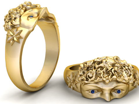 Face Ring 3D Print Model