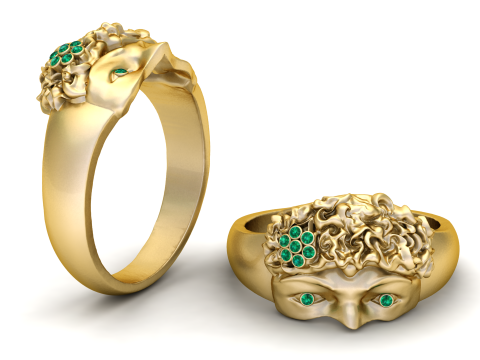 Floral Crown Ring 3D Print Model