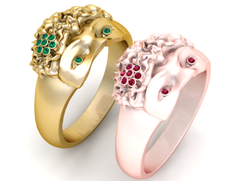 Floral Crown Ring 3D Print Model