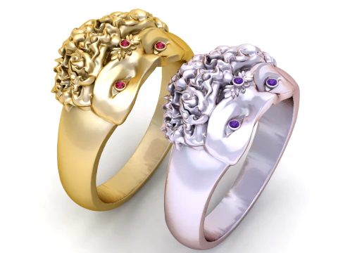 Artistic Face Ring 3D Print Model