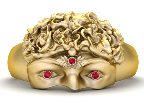 Artistic Face Ring 3D Принт Модель