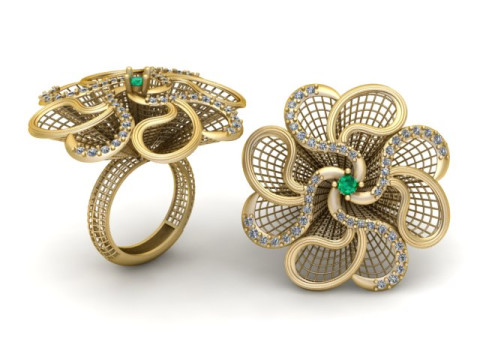 3D Floral Ring Model 3D Print Model