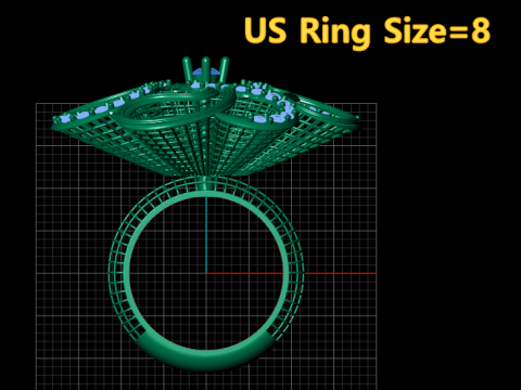 3D Floral Ring Model Model Cetak 3D