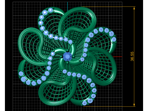 3D Floral Ring Model Model Cetak 3D