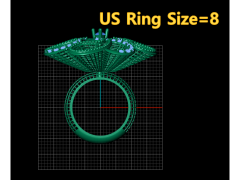 Ruby Flower Ring 3Dプリントモデル