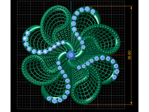 Ruby Flower Ring 3D Print Model