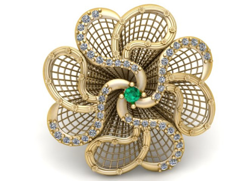 Gold petal ring 3D Print Model