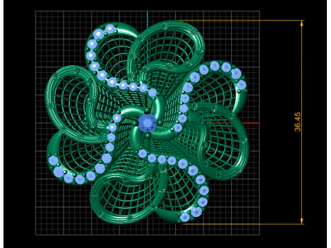 Gold petal ring 3D Print Model
