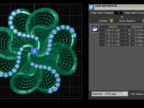 Gold petal ring 3D Print Model