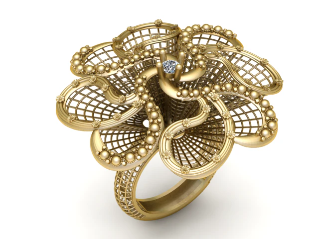 Ornate ring 3D design 3D Print Model .c4d .max .obj .3ds .fbx .stl .blend