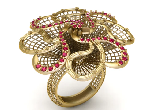 Anel de ouro luxuoso Modelo de Impressão 3D