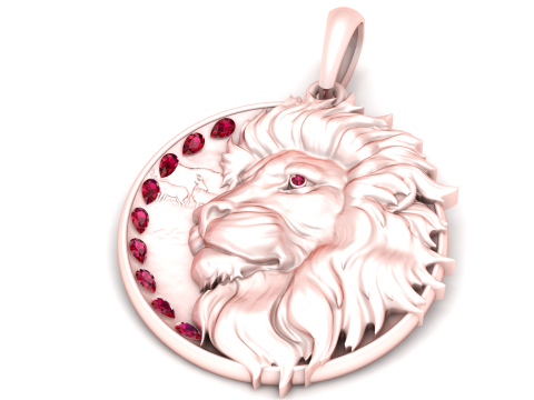 King lion gold pendant 3D प्रिंट मॉडल