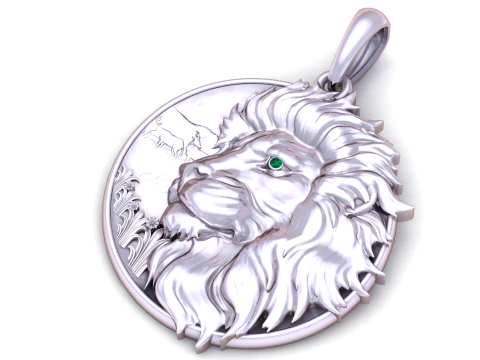 Gold lion medallion model 3D Print Model