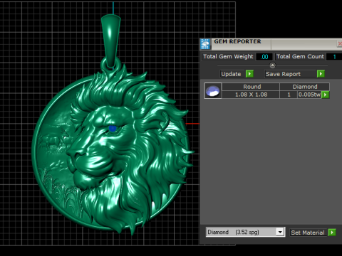 Gold lion medallion model Modello di stampa 3D