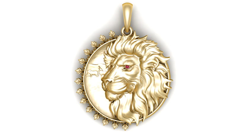 Ornate lion pendant 3D Print Model .c4d .max .obj .3ds .fbx .stl .blend 