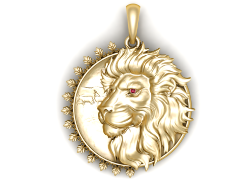 Ornate lion pendant 3D Print Model