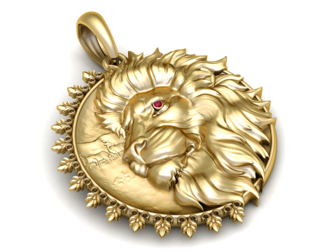 Ornate lion pendant 3D Print Model