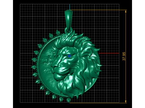 Ornate lion pendant 3D Print Model