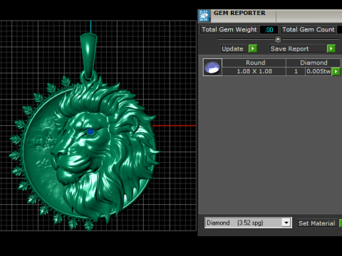 Ornate lion pendant 3D Print Model