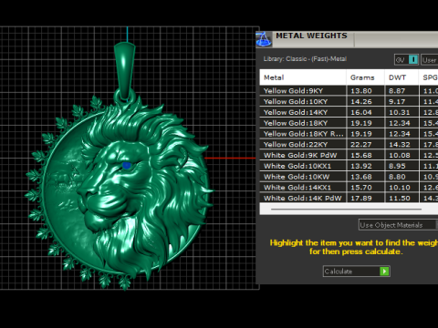 Ornate lion pendant 3D Print Model