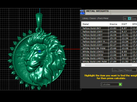 Ornate lion pendant 3D Print Model