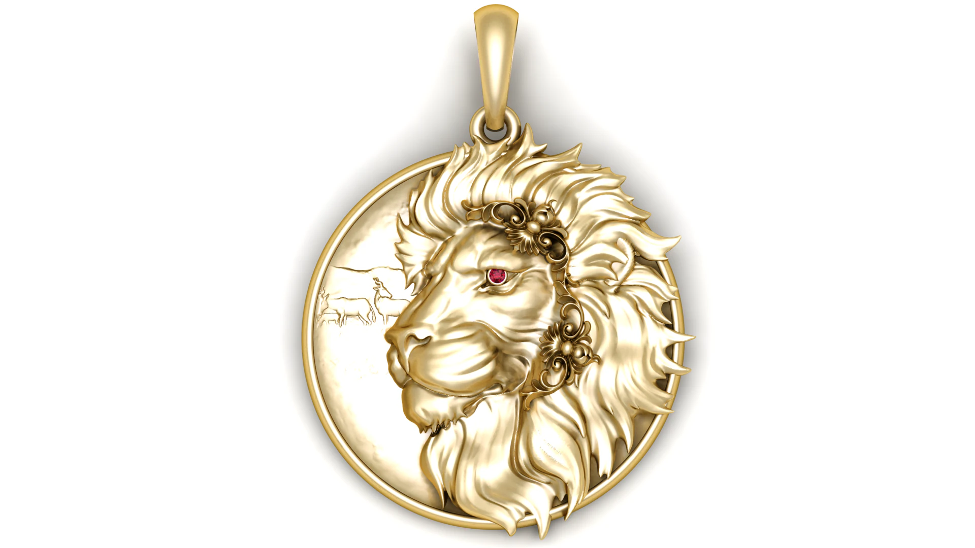 Lion pendant 3D Print Model .c4d .max .obj .3ds .fbx .stl .blend 