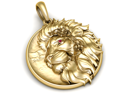 Lion pendant 3Dプリントモデル