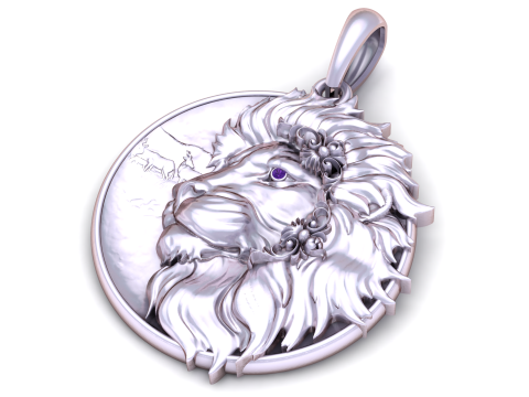 Lion pendant 3Dプリントモデル