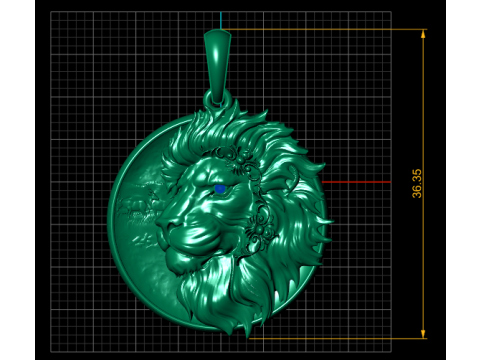 Lion pendant 3Dプリントモデル