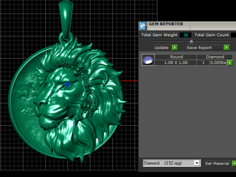 Lion pendant 3Dプリントモデル